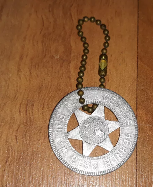 George Behnle Metal-Typer Stamped Lucky Star Souvenir Token Harvard AUT Mach M 2