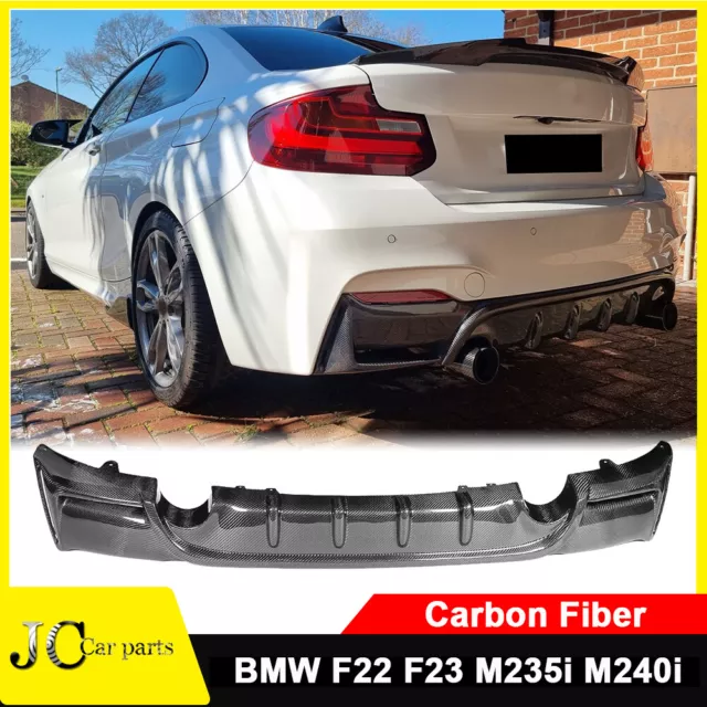 For BMW 2 Series F22 F23 M235i M240i 14-19 Carbon Fiber Rear Bumper Diffuser Lip