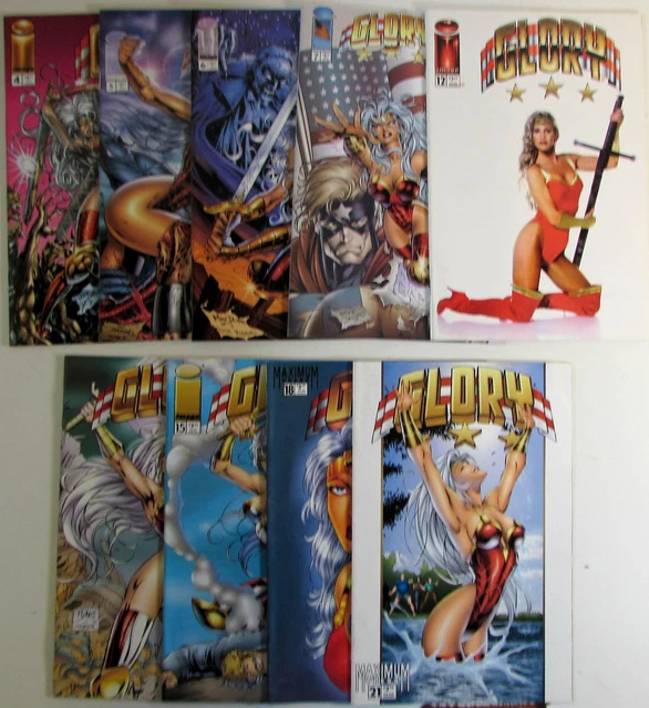 Glory Lot of 9 #4,5,6,7,12,12b,15,18,21 Image (1995) 1st Series 1st Print Comics