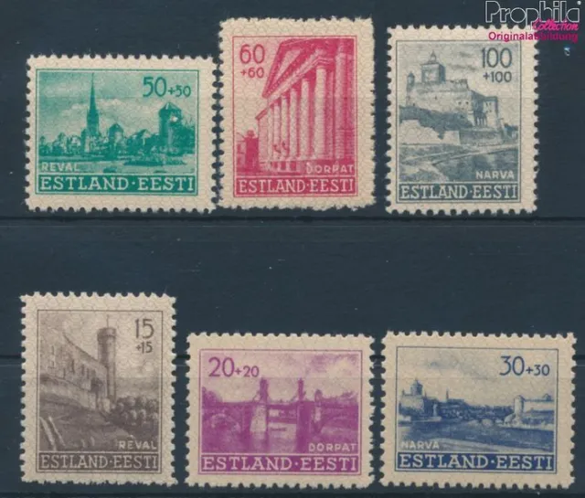 Briefmarken Estland (Dt.Bes.2.WK.) 1941 Mi 4-9 postfrisch (10216045