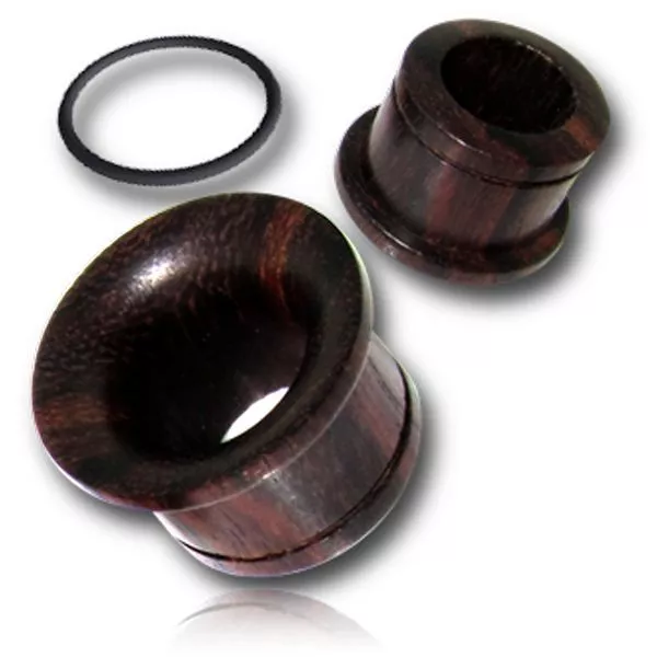 Pair Concave Single Flare Sono Wood Plugs Tunnels Gauges Gauge Organic Plug