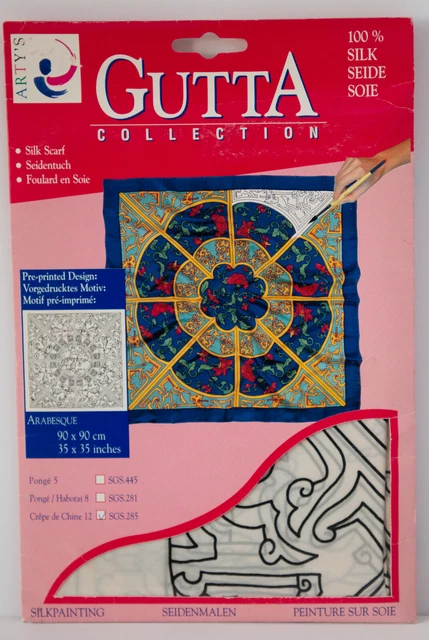 "Seidentuch, ARTY'S Gutta Collection, "Arabesco" 90x90 cm, panquequeque chino 12 "Seidentuch, ARTY'S Gutta Collection, "Arabesco" 90x90 cm, panquequeque chino 12