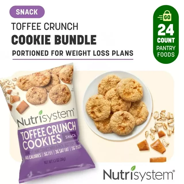 Galletas Nutrisystem Toffee Crunch (paquete de 24 bolsas) - deliciosas, amigables con la dieta...