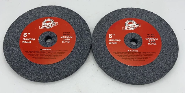 Ali Gator Grit  6” X 1/2” Grinding Wheels *Lot Of 2* Both Are Medium 60 Grit NEW