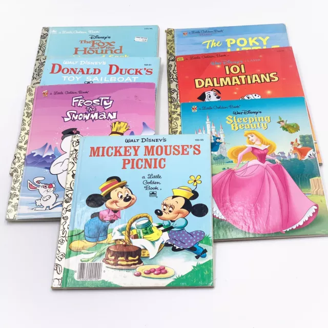 Lot Of 7 VINTAGE A LITTLE GOLDEN BOOK HARDBACK- Walt Disney Mickey Mouse