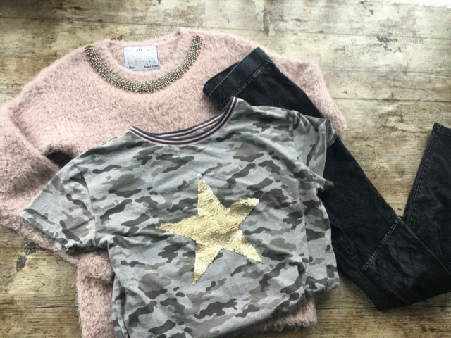 PACCHETTO JEANS RAGAZZA Abbigliamento Età 11-12 Anni Maglione Jeans Scintille Top SUCCESSIVO