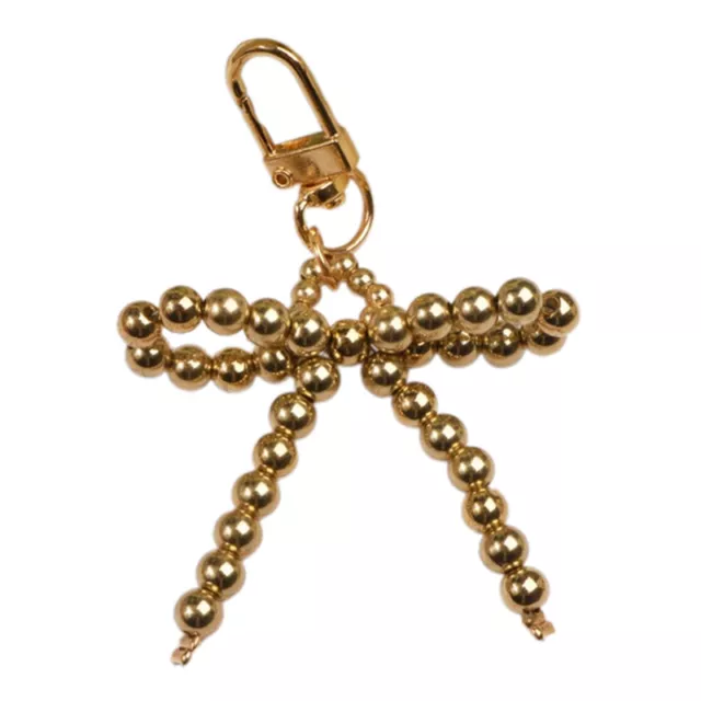 Sweet Handmade Pearl Phone Charm Dainty Temperament Pearl Bow Keychain Gifts Ni