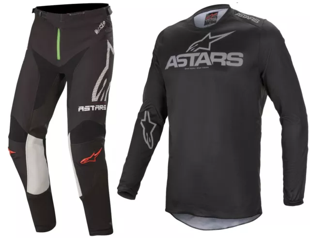 Alpinestars Motocross Kit Raptor Monster Pantaloni Fluido Decorative Maglia Nero