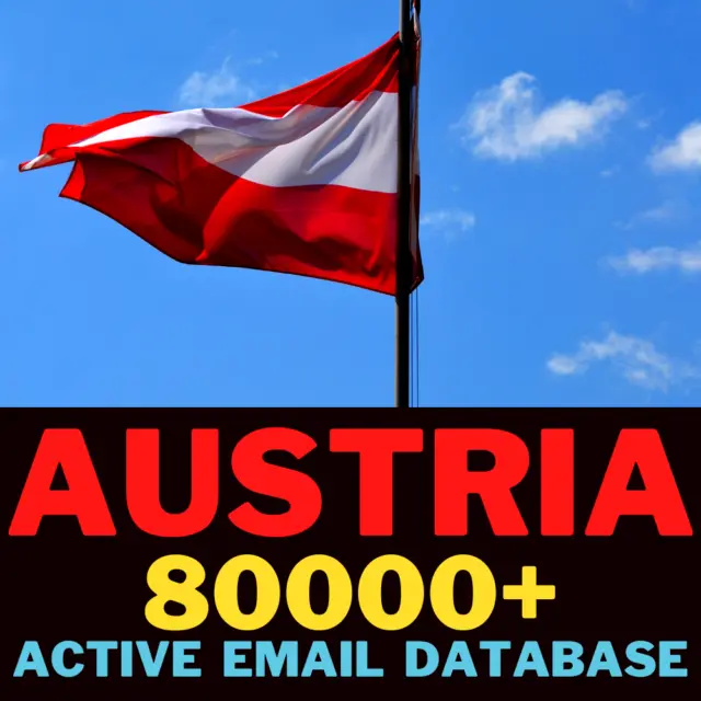 Austria Email List, B2B, B2C Email Only Active Database - Fast Delivery