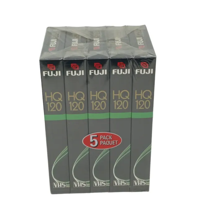 NEW Sealed Fuji Fujifilm HQ120 5 Pack Blank VHS Video Tapes 6 Hour