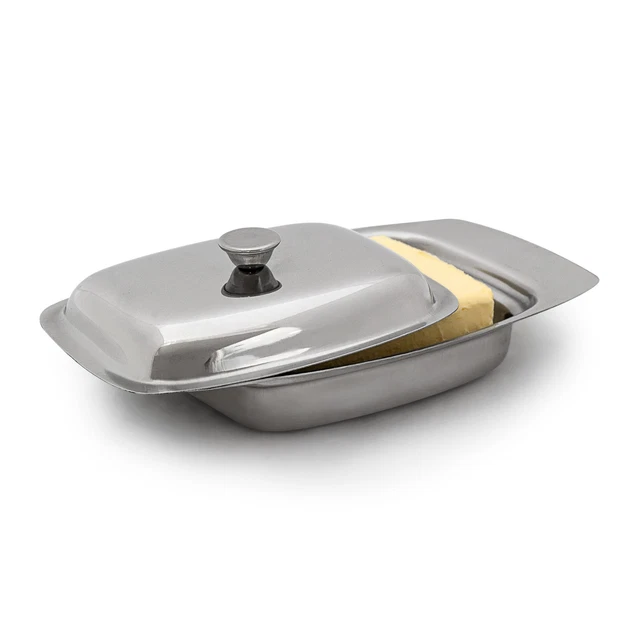 Beurrier En Acier Inoxydable - Bol à Dessert - Boîte à Pain Au Fromage Avec Couvercle - Pour 250 G De Beurre - Pour Restaurant à La Maison - Argenté | Leroy Merlin