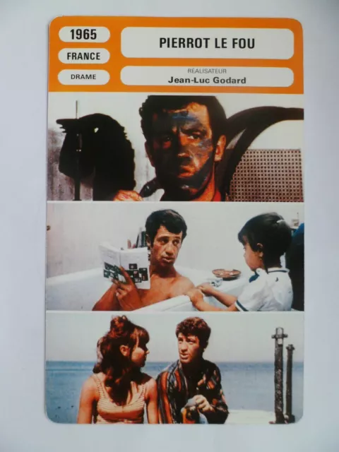 CARTE FICHE CINEMA 1965 PIERROT LE FOU Jean Paul Belmondo Anna Karina Dirk Sande