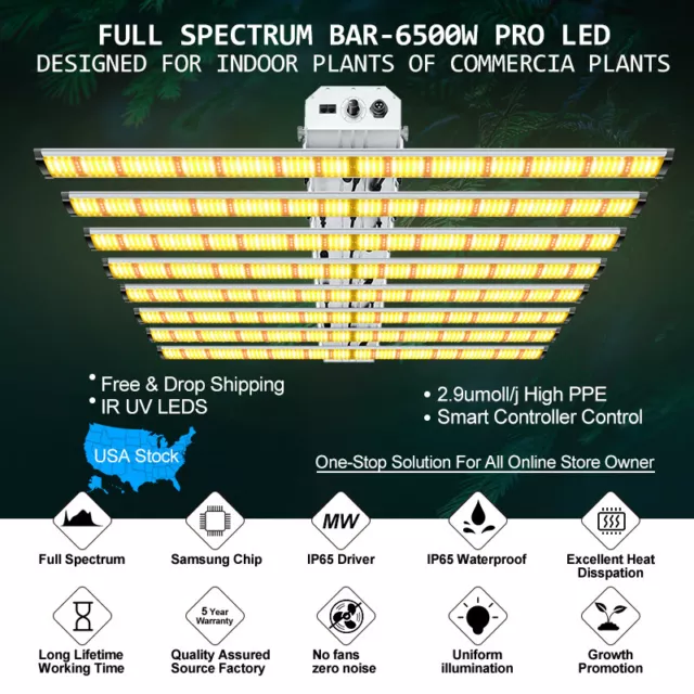 640W Samsung LED✅Full Spectrum LED Grow Light +UV+IR ✅ Dimmable Lamp Veg Flower