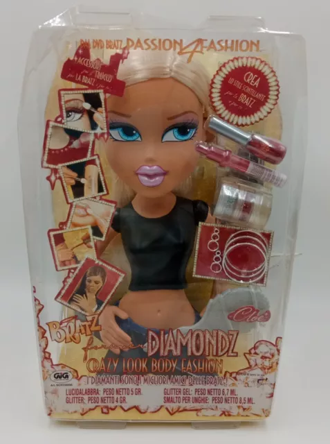 Bratz Doll Diamondz Crazy look Body Fashion Makeover Styling Head Cloe 2002 Nrfb