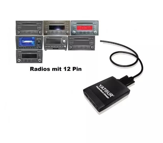 USB SD AUX Adapter MP3 Wechsler passend für  AUDI A3 A4 TT R8 Chorus 3 III 12P