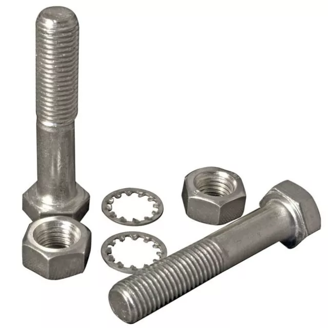 2 x Tow Bar / Ball Bolts Long with Nuts & Washers HIGH TENSILE Length 65mm