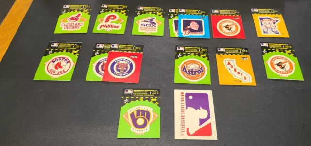 1981 FLEER BASEBALL MLB BASEBALL TEAM LOGO STICKERS - LOT OF 15 Two Same Team