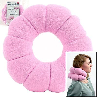 Remedy Amazing Travel Memory Foam Lumbar Headrest Neck Pillow Pink