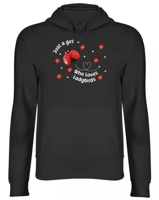 Just a Girl Who Loves Marienkäfer Hoodie Herren Damen Insekten Top Geschenk