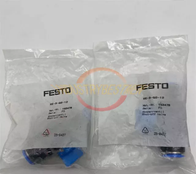 One New FESTO HE-3-QS-12 153478 globe valve
