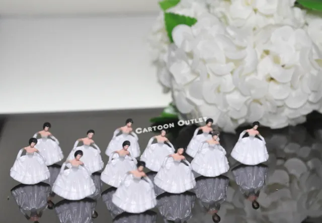 24 Mini Princess Quinceanera Bride Doll Wedding Shower Favors Cupcake Topper