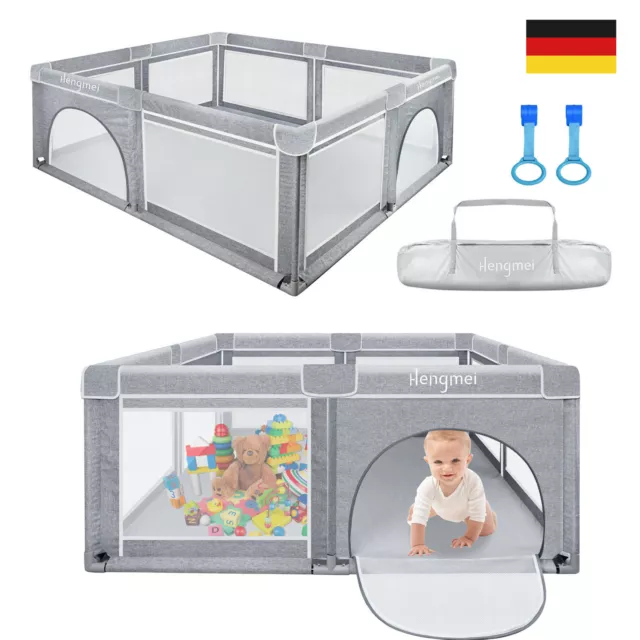 Laufstall Laufgitter Baby Absperrgitter Krabbelgitter Kind Spielstall 180x150cm