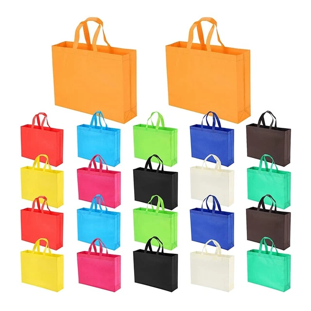 Confezione da 22 sacchetti regalo riutilizzabili borse tote pieghevoli alla rinfusa per Trip Birtay Party, A7