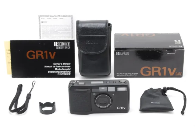 LCD Works 【MINT in Box + Hood】 Ricoh GR1v Black 35mm Film Camera From JAPAN q07