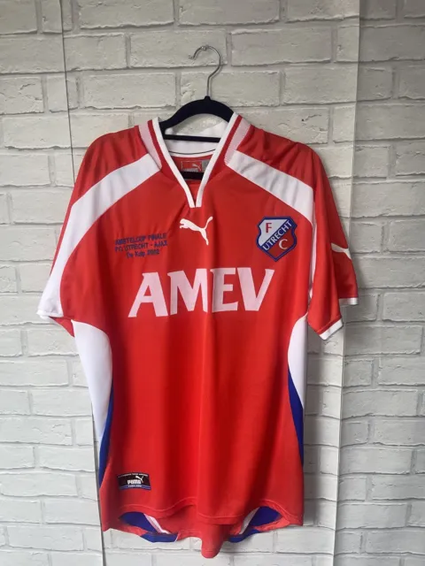 FC Utrecht Home 2002 Football Shirt Puma Amstel Cup Final Special - Adult Large