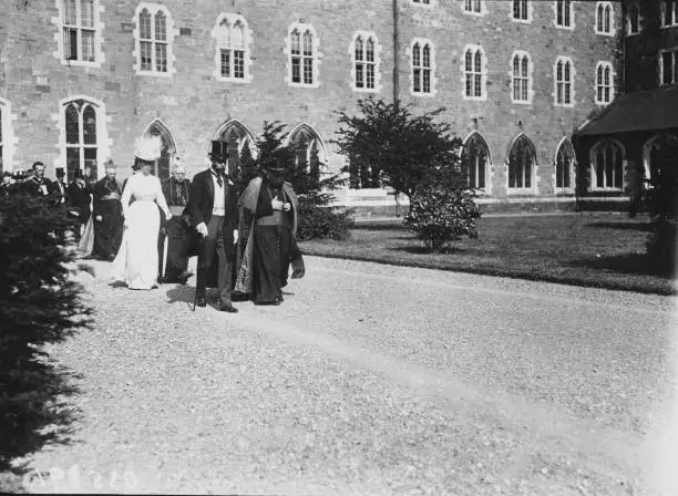 King George V And Queen Mary Walking In The Grounds Of Maynooth Old Photo