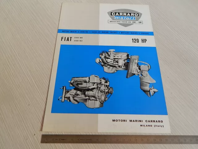 Brochure Depliant Originale Carraro Motore Marino 120 Cv Derivazione Fiat