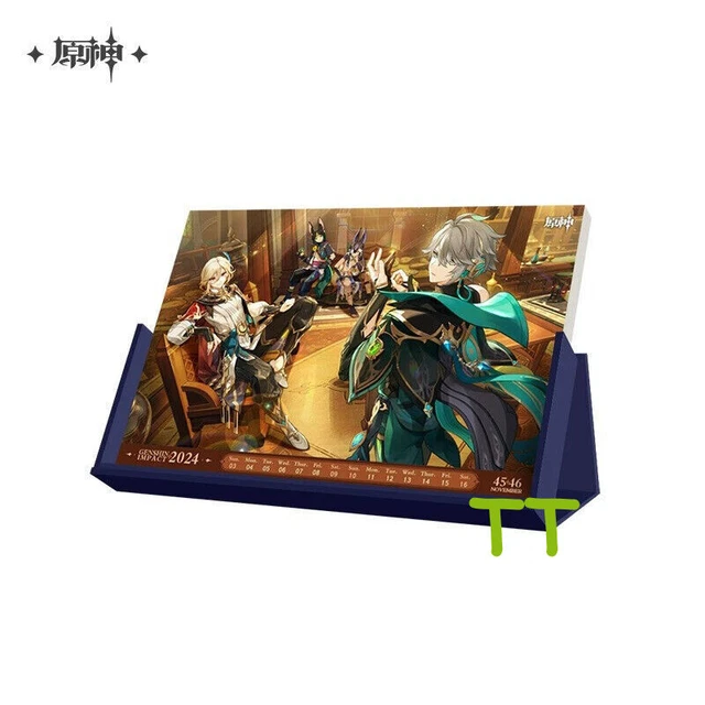 GENSHIN IMPACT OFFICIAL 2024 Desk Calendar Character Stickers Memo