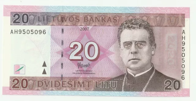 2007 Lithuania 20 Litu UNC, P-69