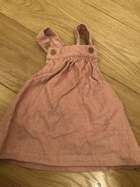 Baby Girls 0-3 Months Dusty Pink Glitter Dress Corduroy