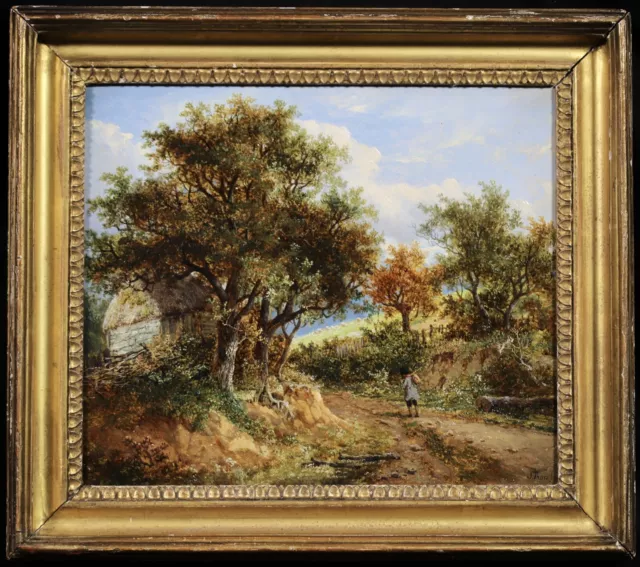 Joseph Thors (1835-1920) Fine English Oil Canvas - Figures In Landscape