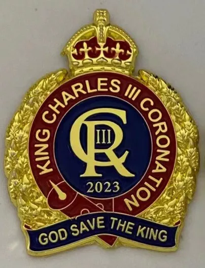 King Charles III Coronation Commemorative Enamel Pin Badge British Commonwealth