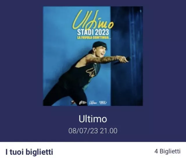 Biglietti concerto Ultimo stadio olimpico roma 8-07-23 PRATO