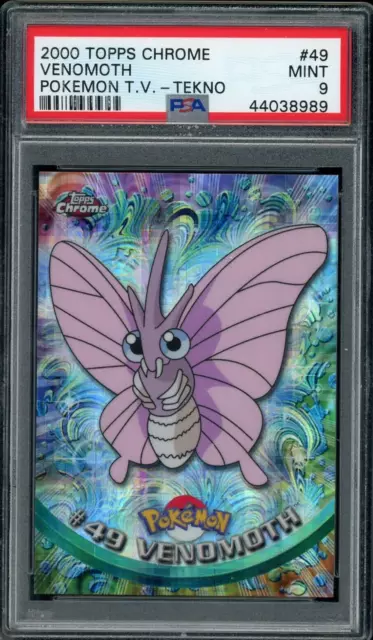 PSA 9 MINT TEKNO Venomoth #49 (Topps Chrome Series 1) Holo Pokemon Card PSA 9 MINT TEKNO Venomoth #49 (Topps Chrome Series 1) Holo Pokemon Card