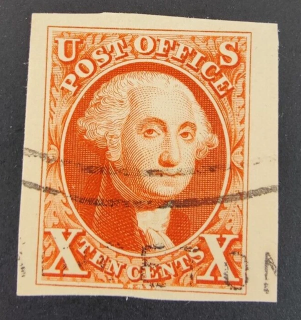 WASHINGTON X CENT (10 Cent) “Post Office” stamp. Imperforate