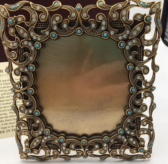 Gorgeous Edgar Berebi Picture Frame 7183-5 Embellished With Turquoise & Crystals