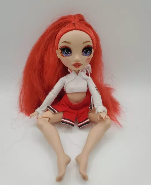 Rainbow High Cheer Ruby Anderson Fashion Doll. Incomplete. Blue Line On Leg