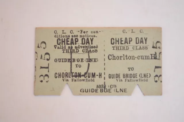 Railway Ticket CLC Guide Bridge (LNE) to Chorlton-cum-Hardy 3rd