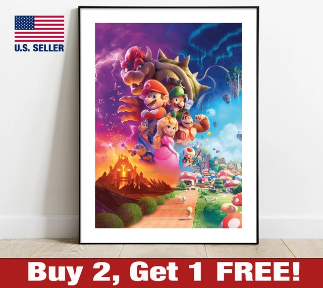 SUPER MARIO BROS 2023 Movie Poster 18" x 24" Print Game Room Wall Decor