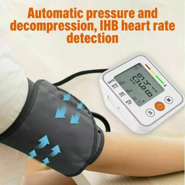 Digital Wrist Blood Pressure Monitor BP Cuff LCD Voice Heart Rate Machine Tester