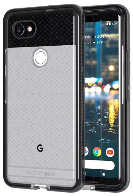 Tech21 Schwarz Rauch Evo Kariert Anti-schock Hülle TPU Cover für Google Pixel 2