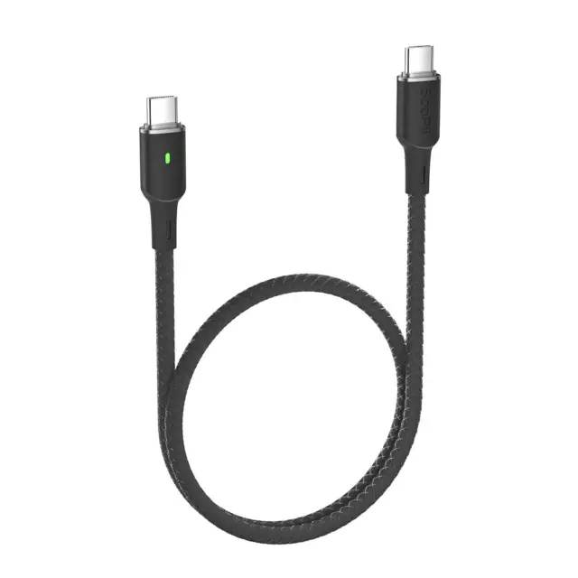 SOOPII 60W USB C to USB C Cable, 2Pack Type C Cable with Smart LED indicator