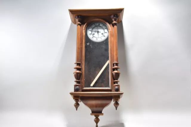 Schöne antike Wanduhr, Wiener Regulator, Kriegs-Modell, Gründerzeit um 1890-1900