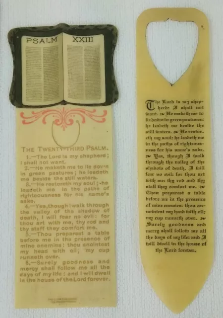 LOT of 4 Vintage & Antique Bookmarks Book Mark Ten Commandments ~ 23rd Psalm