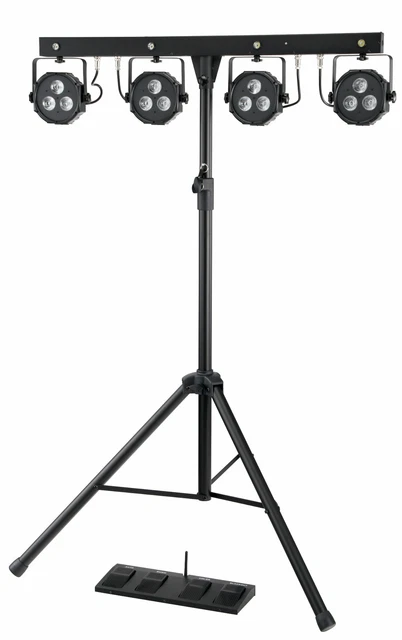 Pack Lumière DJ Complet Gear4music - 4 Projecteurs PAR LED RGBW - Contrôle DMX Et Par Son - Idéal Fêtes Et événements