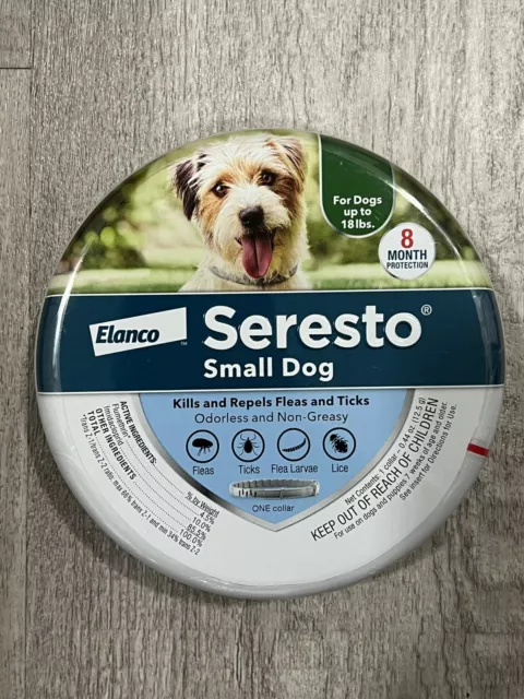 SERESTO by Elanco SMALL DOG  Flea & Tick Collar Lasts 8 months Bayer **GENUINE**